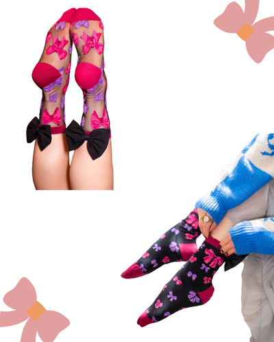 Sock candy big bow energy girly bow socks for women